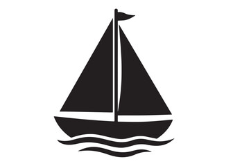 Sail boat logo silhouette vector design, sail boat logo icon silhouette, sailboat sailing ship logo vector illustration, sailboat and sailing ship vector silhouette logo design on white background