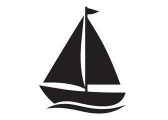 Sail boat logo silhouette vector design, sail boat logo icon silhouette, sailboat sailing ship logo vector illustration, sailboat and sailing ship vector silhouette logo design on white background