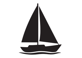 Sail boat logo silhouette vector design, sail boat logo icon silhouette, sailboat sailing ship logo vector illustration, sailboat and sailing ship vector silhouette logo design on white background