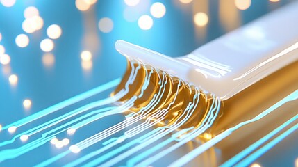 Abstract depiction of futuristic technology with glowing lines present