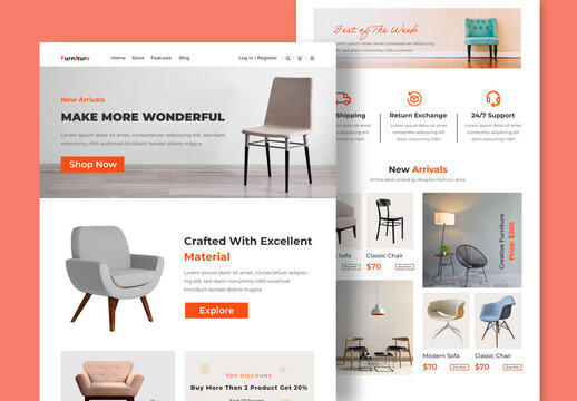 Furniture Product Landing Page Design