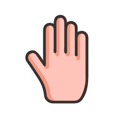 Obraz premium Raised cartoon hand icon in flat pink tone
