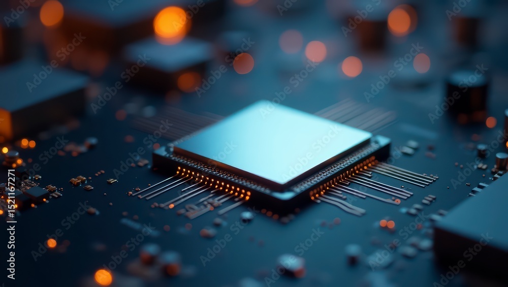 Poster computer processor on circuit board