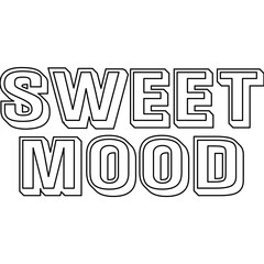 SWEET MOOD Typography Coloring Page

