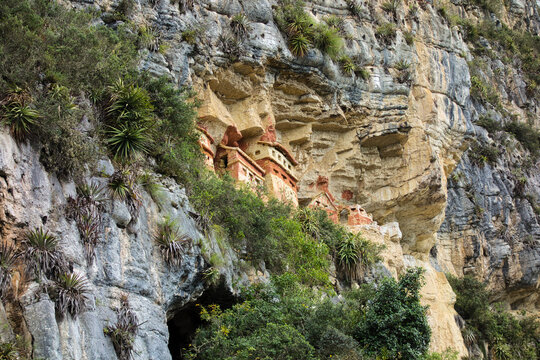 Mausoleums of Revash, an ancient funerary site of the Chachapoyas Culture in Peru