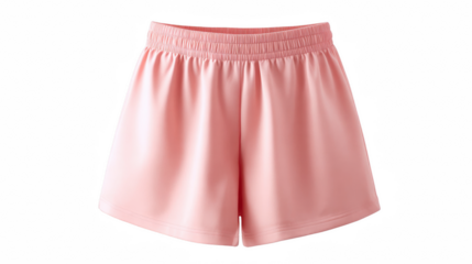 Pink casual shorts featuring an elastic waistband, showcasing a comfortable and stylish design against a transparent background, ideal for showcasing outfit combinations or promotional materials