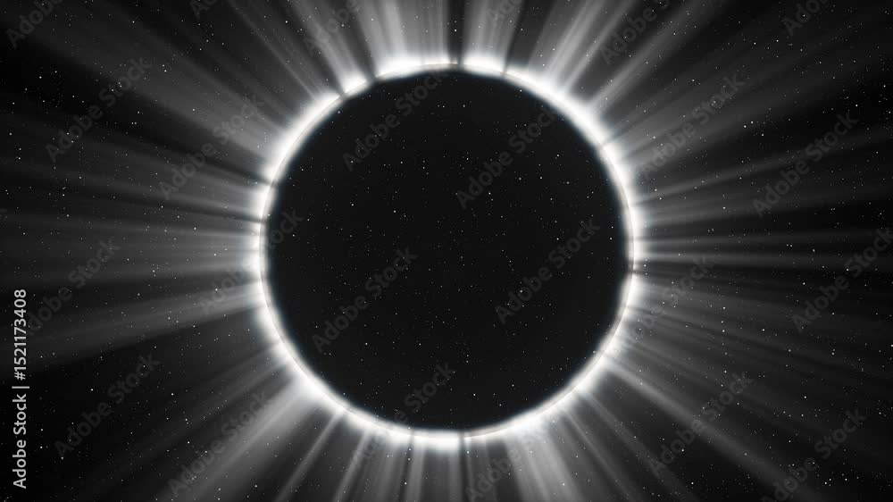 Poster abstract animation of a total solar eclipse - an astronomical phenomenon. dynamics of a total solar 