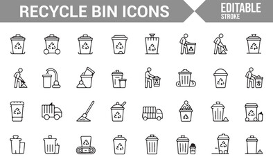 Collection of Eco-friendly Waste Management and Recycling Icons