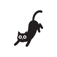 Cat running vector art illustration