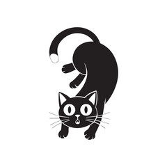 Cat running vector art illustration	