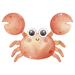 Cute Crab Character Illustration for Sea Life Design
