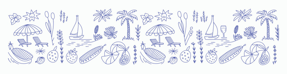 Italian amalfi sicily style vacation hand drawn vector