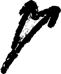 Set of hand drawn arrows grunge brush