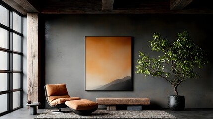 Rustic and cozy living space with natural elements