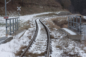 railway track system in winter