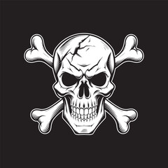 Danger skull crossbones vector illustration