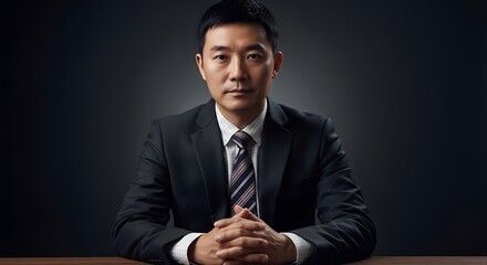 A confident, determined individual exudes professionalism, poised and contemplative, emanating power and focus. The individual is captured with an air of serious determination and ambition.