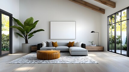 Rustic and inviting living area with natural accents