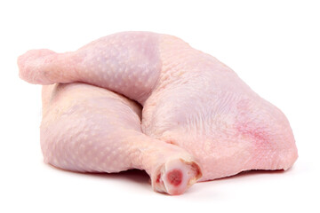 Chicken Leg Quarters, isolated on White Background