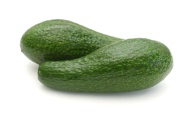 Fresh avocados isolated on white background