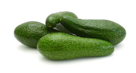 Fresh avocados on white background 