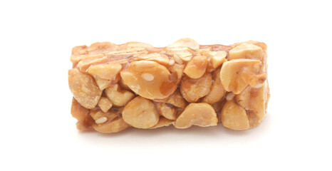 Nut bar on white background 