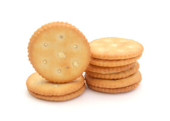 Double biscuits, white background, copy space
