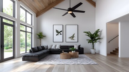 Rustic and modern farmhouse inspired living room