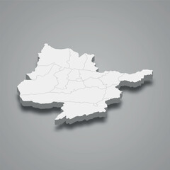 Obraz premium Herat 3d isometric map is a region of Afghanistan