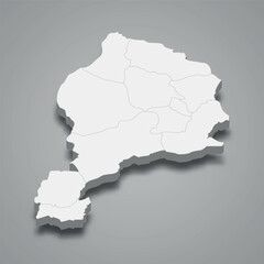 Obraz premium Jowzjan 3d isometric map is a region of Afghanistan