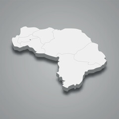 Obraz premium Kapisa 3d isometric map is a region of Afghanistan