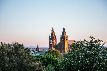 Kelvingrove Art Gallery in Glasgow at Sunset