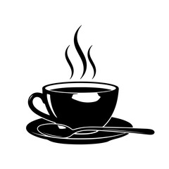 Hot Coffee Cup and Spoon