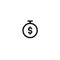 Money time icon stopwatch dollar finance