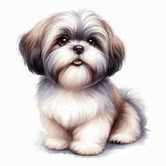 Imperial Muse dog shih tzu isolated watercolor vector illustration svg