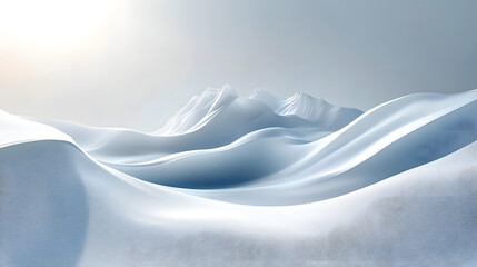 Serene snowy landscape mountain range digital art calm environment wide view tranquility