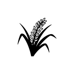 Rice plant icon minimal style