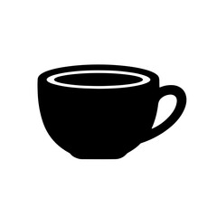 Simple dark cup of coffee icon