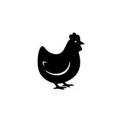 Simple hen silhouette icon