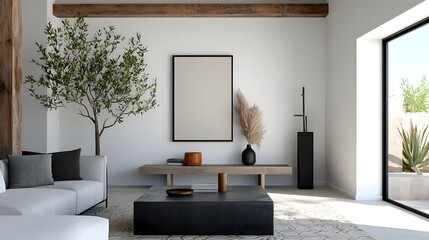 Rustic and Refined Farmhouse Style Living Room