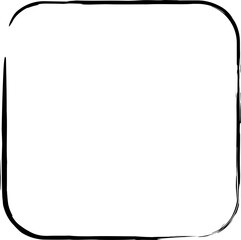 Rounded square brush strokes. Grunge design frames