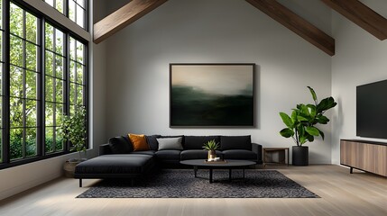 Rustic and refined modern farmhouse style living room