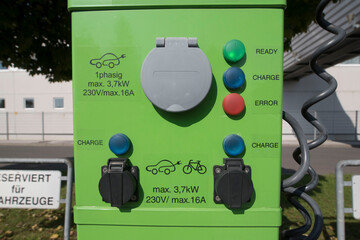 a green electricity filling station