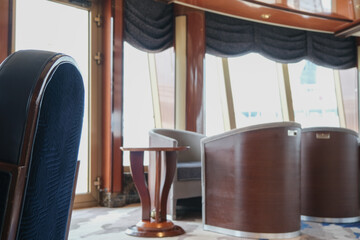 Cozy living room atmosphere inside cafe café coffee shop bar lounge bistro onboard luxury...
