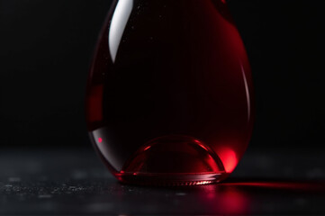 A close up view of a wine glass on a table