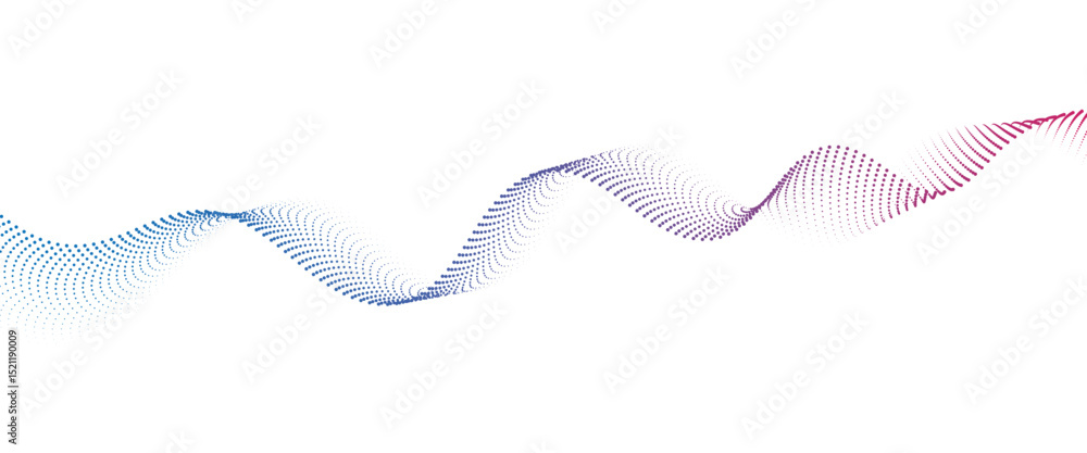Aufkleber Flowing Dot Wave halftone gradient pattern on transparent background	
