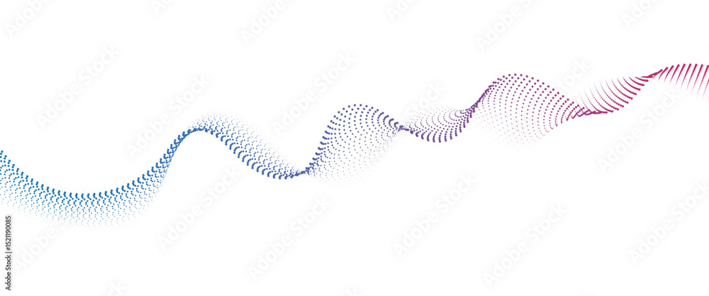 Aufkleber Flowing Dot Wave halftone gradient pattern on transparent background	

