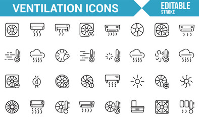 HVAC Icons for Home and Industrial Ventilation Solutions