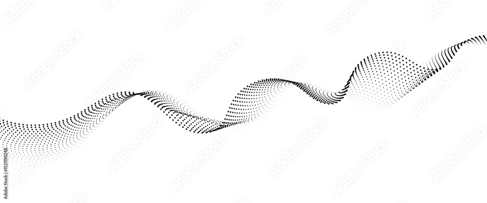 Aufkleber Flowing Dot Wave halftone gradient pattern on transparent background	
