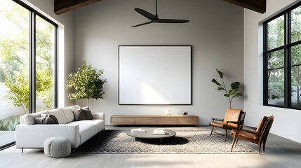 Rustic chic modern farmhouse style living room